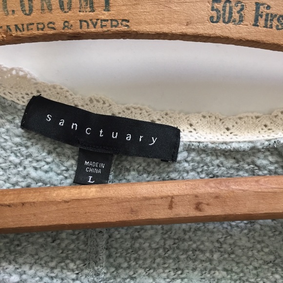 Sanctuary baby light blue cream lace boho sweater farmhouse shirt Nordstrom - Picture 2 of 4